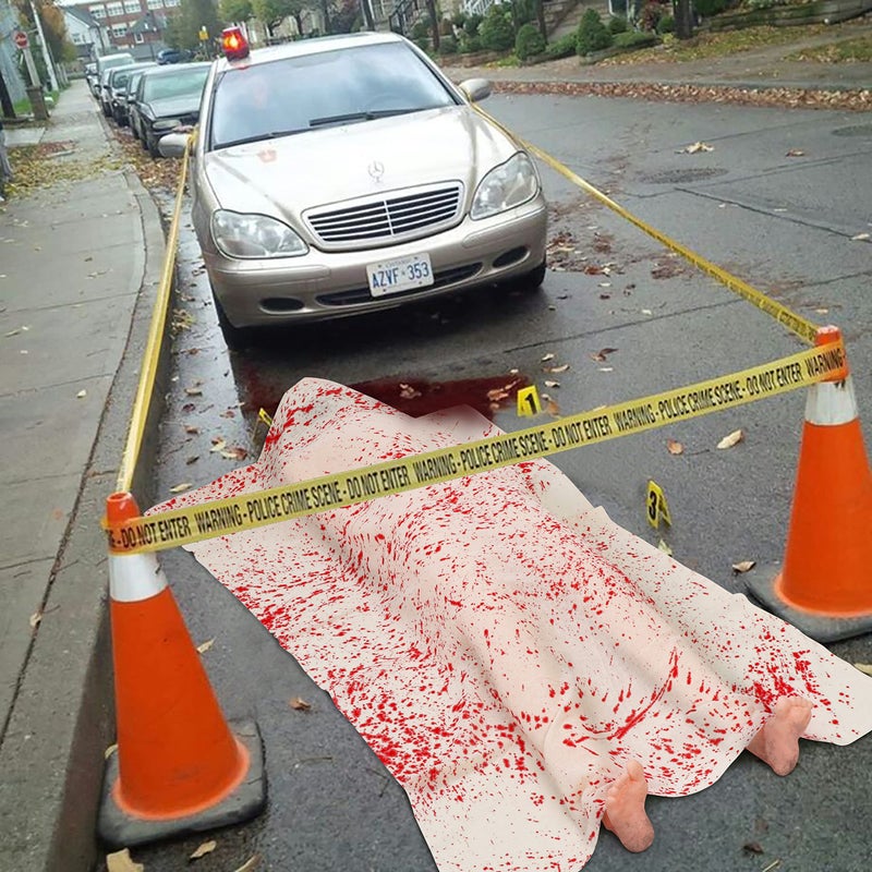 80UncleKimby 5.4ft ديكورات الهالوين في الهواء الطلق - عيد الهالوين المخيف يعود من القبر الميت دعامة لديكور حفلات المنزل المسكون (يحتاج إلى التجميع) أحمر - Image 5